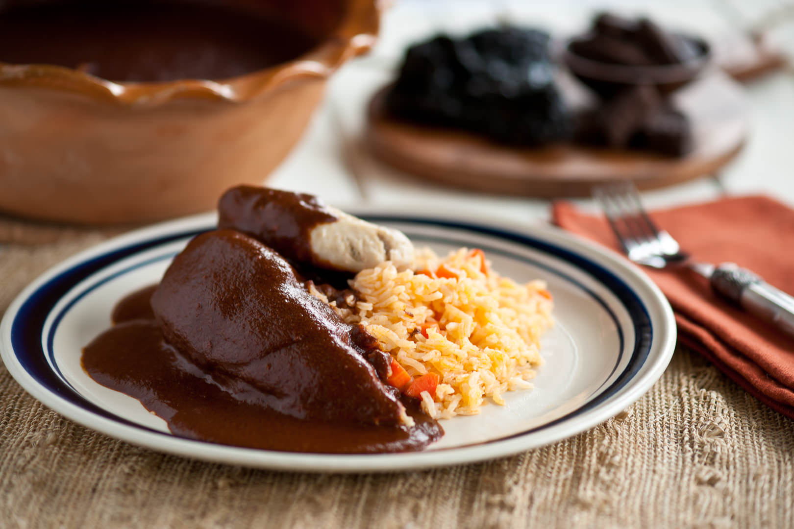 Chicken Mole with Rice - Chef Sofia Jasso - Theresa Fernandez Photography | Dallas Food Photographer