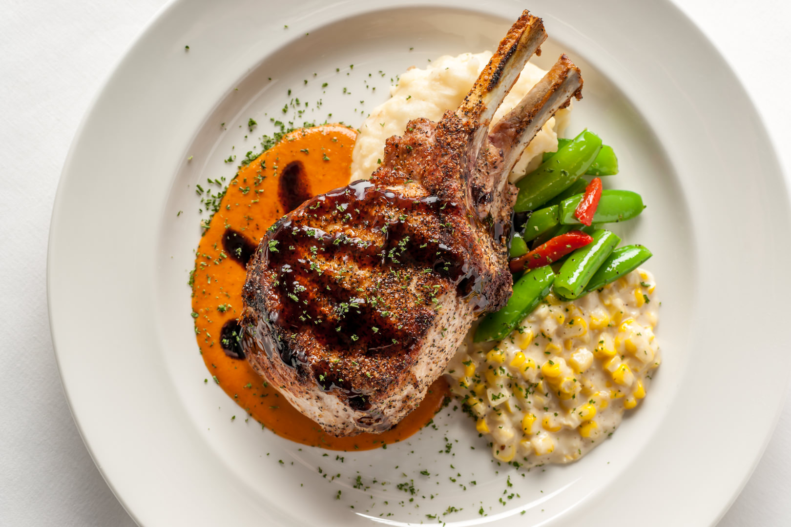 Prime Double Cut Pork Chop III Forks - Theresa Fernandez Photography | Dallas Food Photographer