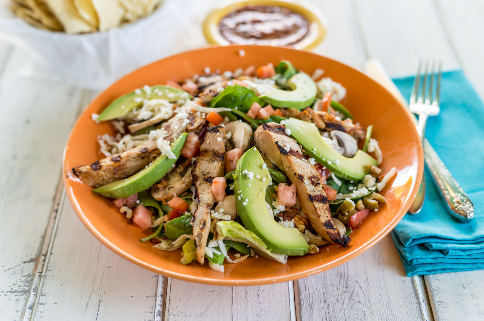 Grilled Chicken Salad - Blue Goose Cantina - Theresa Fernandez Photography | Dallas Food Photographer